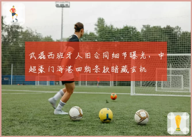 武磊西班牙人旧合同细节曝光，中超豪门海港回购条款暗藏玄机